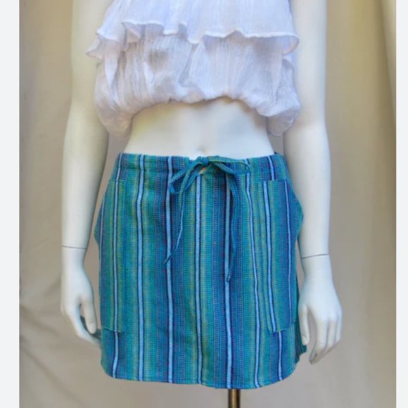 Colorful woven skirt with pockets - Picture 5 of 5